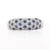 1.10 Carat Sapphire and Diamond Pave Cluster Platinum Band Ring