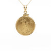 22K Gold Lady Liberty US 10 Dollar 1/4 OZ Coin (2010) Pendant in 14K Frame