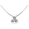 3 Stein Diamant Mini Dreieck Pendant Halskette 14K Weißgold