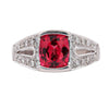GIA Certified 3 Carat No Heat Red Spinel & Diamond Cocktail Platinum Ring