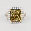GIA Zertifiziert 6,07 Karat Radiant Cut Fancy Brownish Greenish Yellow Diamond Ring