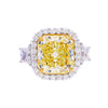 GIA Certified 8.39 Carat Fancy Intense Yellow Diamond 18K White Gold Halo Ring