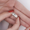 0.5 Carat Round Diamond Bamboo Style Platinum Channel Set Band Ring