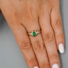 0.70 Carat Cabochon Emerald Bezel Set 14K Gold Ring