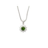 0.76 CTTW Green Diamond Floating Platinum Pendant 18k Gold Wheat Chain Necklace