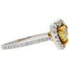 0.77 Carat Floating Fancy Yellow Heart Diamond & Diamond Halo Engagement Ring