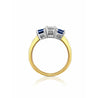 0.92 carat GIA certified Emerald Cut Diamond Engagement ring with Blue Sapphires