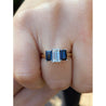 0.92 carat GIA certified Emerald Cut Diamond Engagement ring with Blue Sapphires