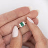 0.98 Carat Baguette Colombian Emerald, Diamond Platinum Thin Ring