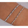 1-2 Carat Blue & White Lab Grown Diamond 4-Prong 14K White Gold Tennis Bracelet