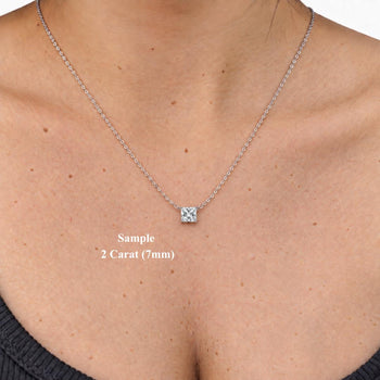 1-2 Carat Princess Cut Lab Diamond 14K Floating Pendant Necklace – Assay Jewelers
