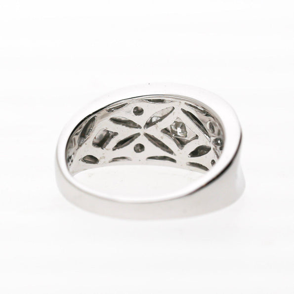 1 Carat Round & Baguette Diamond Channel Set Platinum 3 Row Band Ring