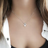 1 Carat Round Cut Diamond 5 Stone Platinum Dancing Pendant Necklace