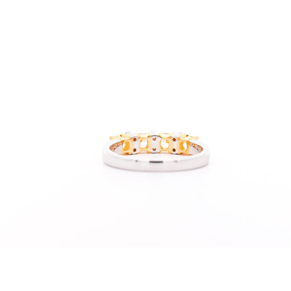 1 Carat TW Natural Cushion Fancy Yellow Diamond 5-Stone Band
