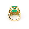 10 Carat Colombian Emerald & Diamond Halo Split Shank in 18K Gold Statement Ring