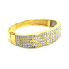 10 Carat TW Diamond Encrusted Multi Row Bangle Bracelet in 18K Yellow Gold