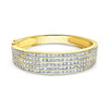 10 Carat TW Diamond Encrusted Multi Row Bangle Bracelet in 18K Yellow Gold