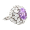 10.35 Carat Purple Sapphire No Heat Ceylon and Diamond Cluster Ring