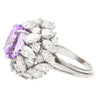 10.35 Carat Purple Sapphire No Heat Ceylon and Diamond Cluster Ring