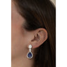 10.38 Carat Blue Sapphire and Diamond 18K White Gold Drop Earrings