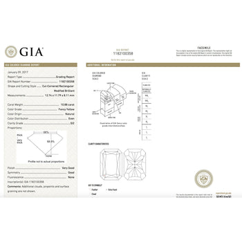 10.88 Carat Radiant Cut Fancy Yellow Diamond | GIA Certified – Assay Jewelers