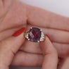 10.96 Carat Rubellite Tourmaline and Diamond Accent Platinum Ring