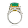 11 carat Colombian Emerald and Diamond Ring in 18k solid white gold