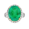 11 carat Colombian Emerald and Diamond Ring in 18k solid white gold