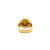 12 Carat Chrysoberyl Cats Eye Mens Ring With Baguette Diamond Sides in 18K Gold