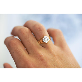 1/2 Carat Round Diamond Solitaire Unisex Ring in 14K Yellow Gold – Assay Jewelers