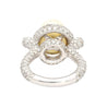 12.3MM SouthSea White Pearl and Round Cut Pave Diamond Ring in 18k White Gold