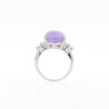 12.86 Carat Lavender A Jade & Diamond Platinum Cocktail Ring