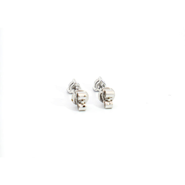 1/3 Carat Natural Diamond 3-Prong Stud Earrings 4mm in 14K White Gold
