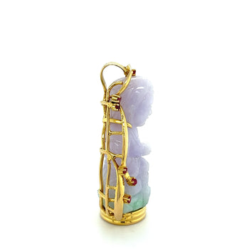 14K Gold Carved Lavender Jade Buddha Pendant Necklace – Assay Jewelers