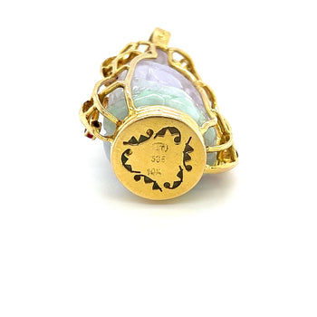 14K Gold Carved Lavender Jade Buddha Pendant Necklace – Assay Jewelers