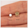 14K Gold Clover Screw Back Stud Earrings 4mm- 6mm