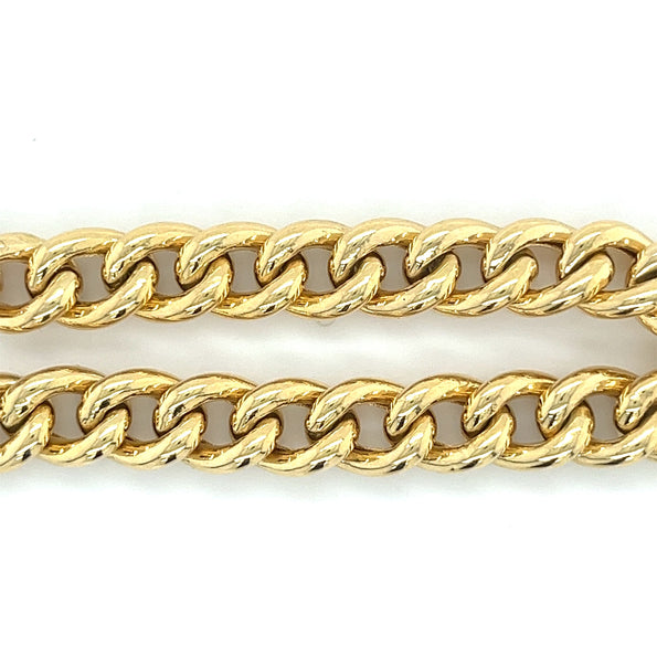 14K Gold Curb Link Chain Mens Bracelet | 8.75MM - 7.5 Inches