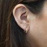 14K Gold Diamond Cut 13mm Huggie Hoop Earrings