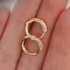 14K Gold Diamond Cut 13mm Huggie Hoop Earrings