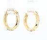 14K Gold Diamond Cut 13mm Huggie Hoop Earrings