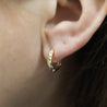 14K Gold Diamond Cut 13mm Huggie Hoop Earrings