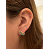 14K Gold Ear Climber Earrings With Emeralds