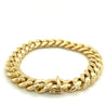 14K Gold Flat Cuban Link Chain Bracelet With Box Closure | 11.15MM - 9 Inch