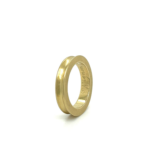 14K Gold Uneven Curved Ring in Brushed Gold