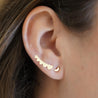 14K Solid Gold Half-Moon Tiny Stud Earrings On Screw Back