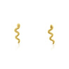 14K Solid Gold Snake Stud Earrings In Screw Back Closure