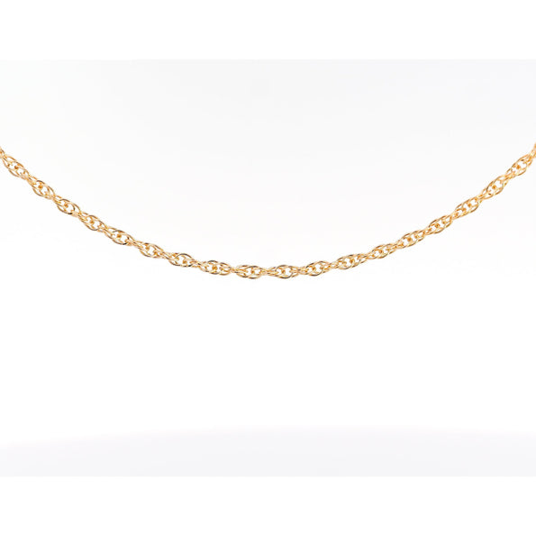 14K Solid Yellow Gold Thin 1-1.5MM Rope Chain Cable Choker Necklace 15-18"