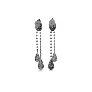 14K White Gold 1.41 Carat Pear Shape Drop Diamond Earrings – Assay Jewelers
