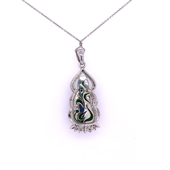 14K White Gold Carved Jade Buddha and Diamond Pendant Necklace – Assay Jewelers