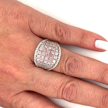 14K White Gold Pink Diamond Micro Pave Ring – Assay Jewelers